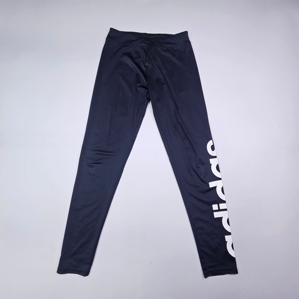 Adidas Leggings Kids M Black Good Logo Graphic Athletic Performance Pants
